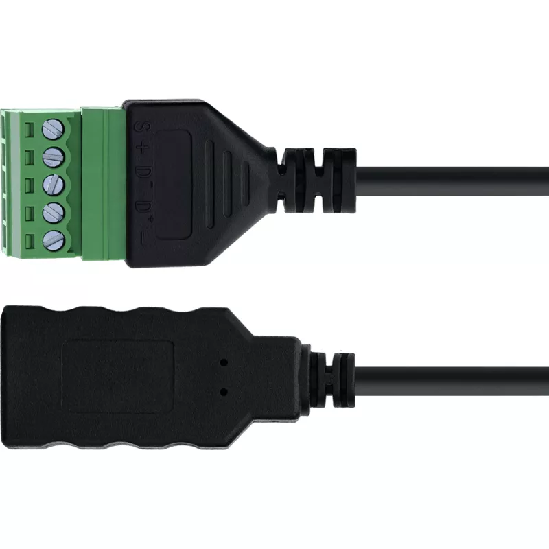 Adapter USB-A / listwa zaciskowa, 5-pin, czarny, zielony InLine 92504H