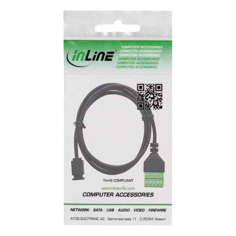 InLine 92504D złącze przewodowe Micro USB / Blok zaciskowy, 5-stykowe Czarny, Zielony