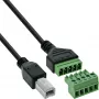 Łącznik przewodowy InLine 92504I USB-B / Blok zaciskowy, 5-stykowy Czarny, Zielony
