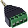 InLine 92504J adapter przewodowy 3,5 mm wtyk jack TRRS 4-pin / listwa zaciskowa 4 zaciski Czarny, Zielony