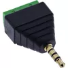 InLine 92504J adapter przewodowy 3,5 mm wtyk jack TRRS 4-pin / listwa zaciskowa 4 zaciski Czarny, Zielony