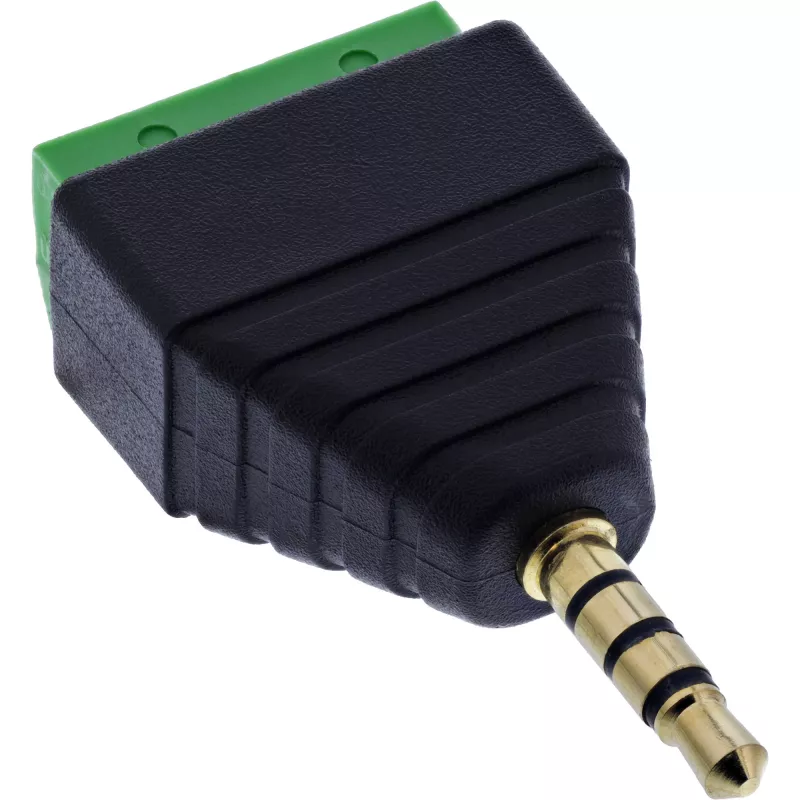 InLine 92504J adapter przewodowy 3,5 mm wtyk jack TRRS 4-pin / listwa zaciskowa 4 zaciski Czarny, Zielony