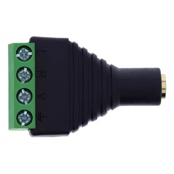 InLine 92504K złącze przewodowe 3,5 mm jack 4-pin TRRS / Blok zaciskowy 4 zaciski Czarny, Zielony