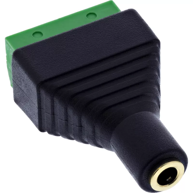 InLine 92504K złącze przewodowe 3,5 mm jack 4-pin TRRS / Blok zaciskowy 4 zaciski Czarny, Zielony