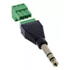InLine 92504L złącze przewodowe 6,35 mm jack 3-stykowy TRS / Listwa zaciskowa 3 zaciski Czarny, Zielony