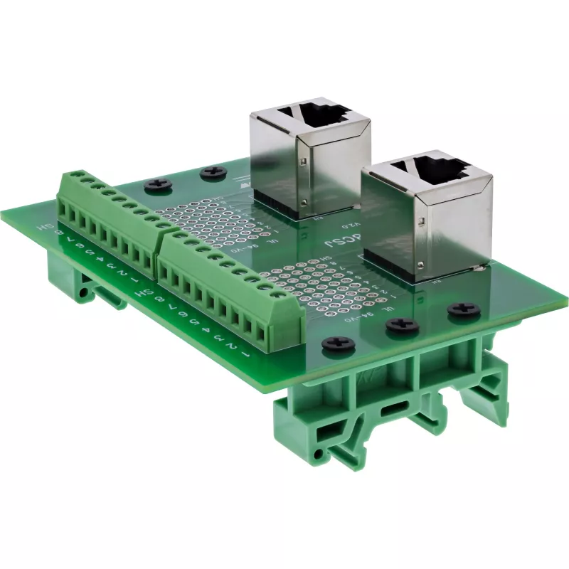 InLine 92505D złącze przewodowe 2x RJ45 8P8C / 2x listwa zaciskowa 9 zacisków Zielony