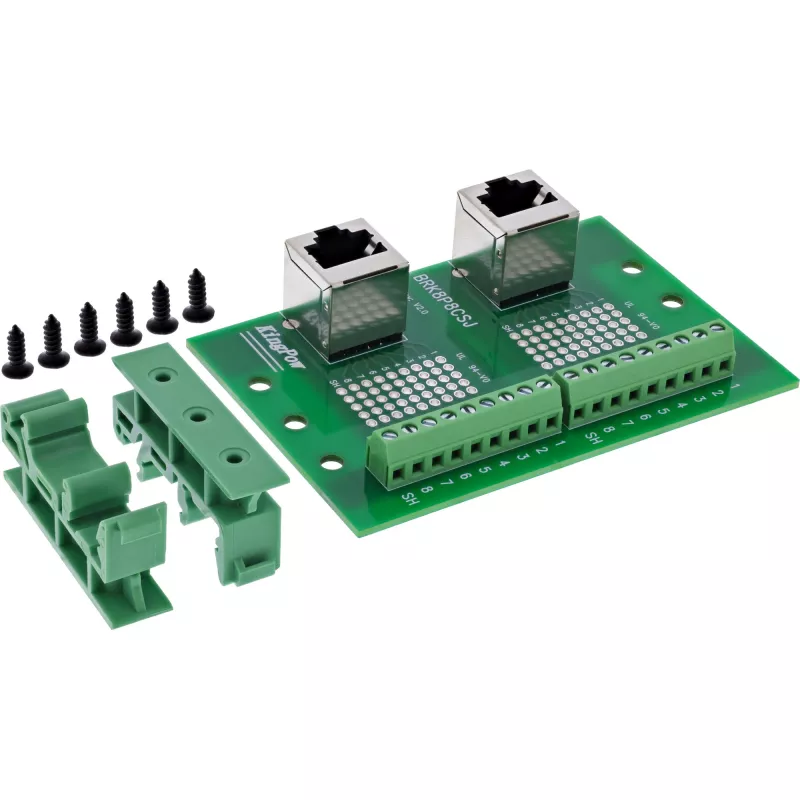 InLine 92505D złącze przewodowe 2x RJ45 8P8C / 2x listwa zaciskowa 9 zacisków Zielony