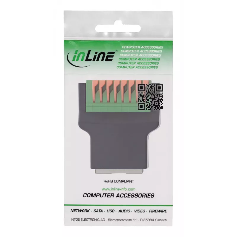 InLine 92505E złącze przewodu RJ45 8P8C / blok zaciskowy, 8-pin czarny