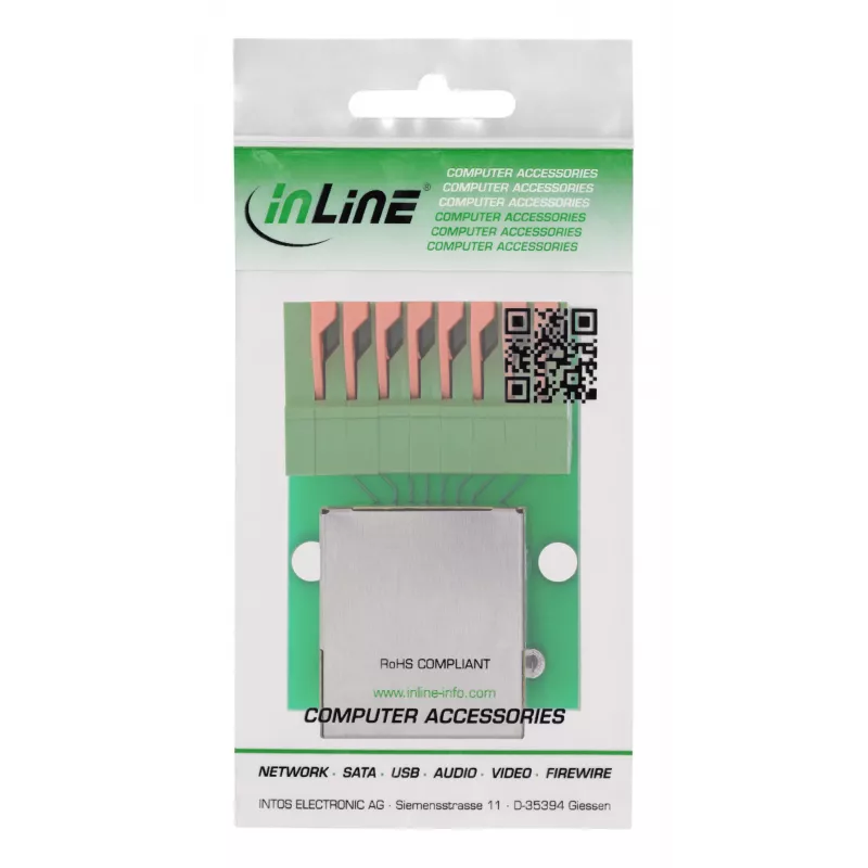 InLine 92505F złącze przewodowe RJ45 Cat.5e 8P8C / Blok zaciskowy, 8-pinowe zielone