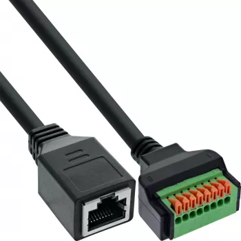 InLine 92505H złącze przewodowe RJ45 Cat.5e 8P8C / Listwa zaciskowa, 8-pin Czarny
