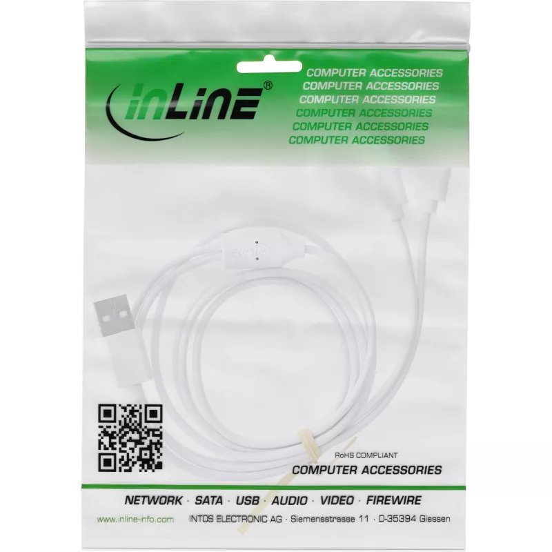 InLine 35126W Kabel USB USB 2.0 0,5 m USB A 2 x USB C Biały