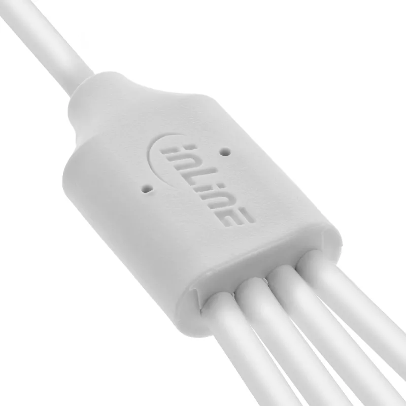 InLine 35146W przewód USB USB 2.0 0,5 m USB A 4 x USB-C Biały