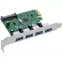 InLine 76666M karty interfejsów/adaptery Wewnętrzny USB 3.2 Gen 1 (3.1 Gen 1)