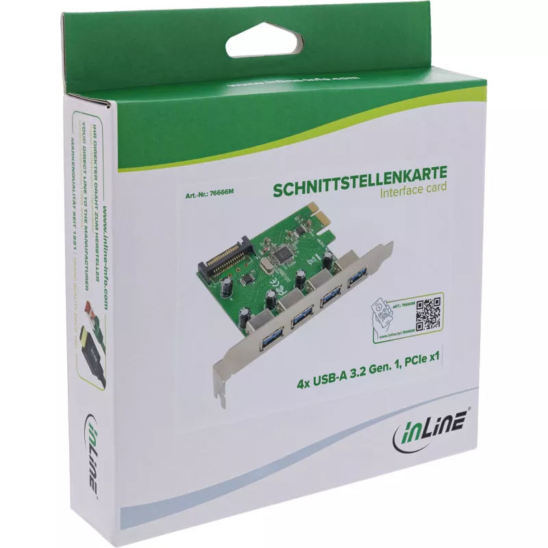 InLine 76666M karty interfejsów/adaptery Wewnętrzny USB 3.2 Gen 1 (3.1 Gen 1)