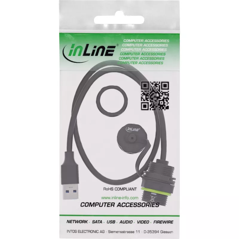 Adapter zmiany płci złącza USB InLine 69927S — USB A żeński na USB A żeński