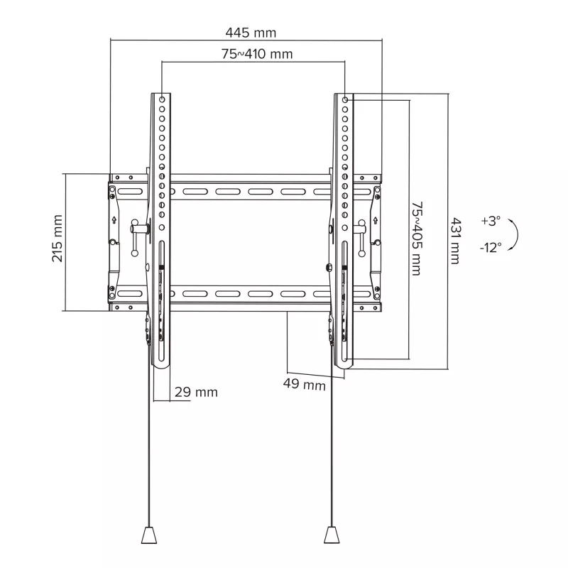 InLine 23101B Uchwyt/stojak TV 177,8 cm (70 cali) Czarny