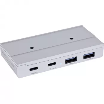 InLine 35395M hub interfejsu USB 3.2 Gen 2 (3.1 Gen 2) Typu-C 10000 Mbit/s Srebrny