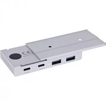 InLine 35395M hub interfejsu USB 3.2 Gen 2 (3.1 Gen 2) Typu-C 10000 Mbit/s Srebrny