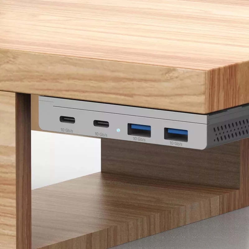 InLine 35395M hub interfejsu USB 3.2 Gen 2 (3.1 Gen 2) Typu-C 10000 Mbit/s Srebrny