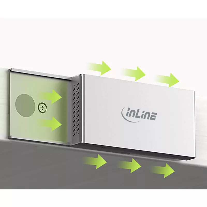 InLine 35395M hub interfejsu USB 3.2 Gen 2 (3.1 Gen 2) Typu-C 10000 Mbit/s Srebrny