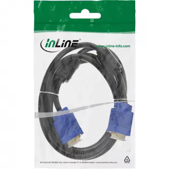 Kabel VGA InLine 17715T — InLine VGA 17715T, waga 199 g, wymiary W15×S33 mm
