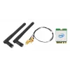 Zestaw bezprzewodowy WLAN/Bluetooth SHUTTLE WLN-M12 z kartą M.2 Intel AX210, trójpasmowe Wi‑Fi 6E (2.4/5/6 GHz), 2x2, 2400 Mbit/s, anteny zewnętrzne