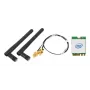 Zestaw bezprzewodowy WLAN/Bluetooth SHUTTLE WLN-M12 z kartą M.2 Intel AX210, trójpasmowe Wi‑Fi 6E (2.4/5/6 GHz), 2x2, 2400 Mbit/s, anteny zewnętrzne