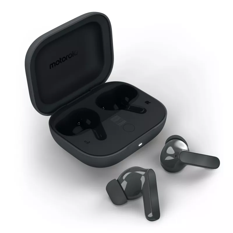 Zestaw słuchawkowy MOTOROLA Moto Buds Bass TWS Bluetooth douszny do rozmów i muzyki, czarny, 51 g