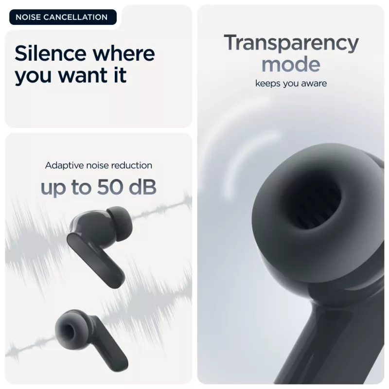 Zestaw słuchawkowy MOTOROLA Moto Buds Bass TWS Bluetooth douszny do rozmów i muzyki, czarny, 51 g