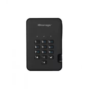 iStorage diskAshur2 256-bitowy 1 TB USB 3.2 bezpieczny szyfrowany dysk SSD — czarny IS-DA2-256-SSD-1TB-B