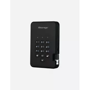 iStorage diskAshur2 256-bitowy 1 TB USB 3.2 bezpieczny szyfrowany dysk SSD — czarny IS-DA2-256-SSD-1TB-B