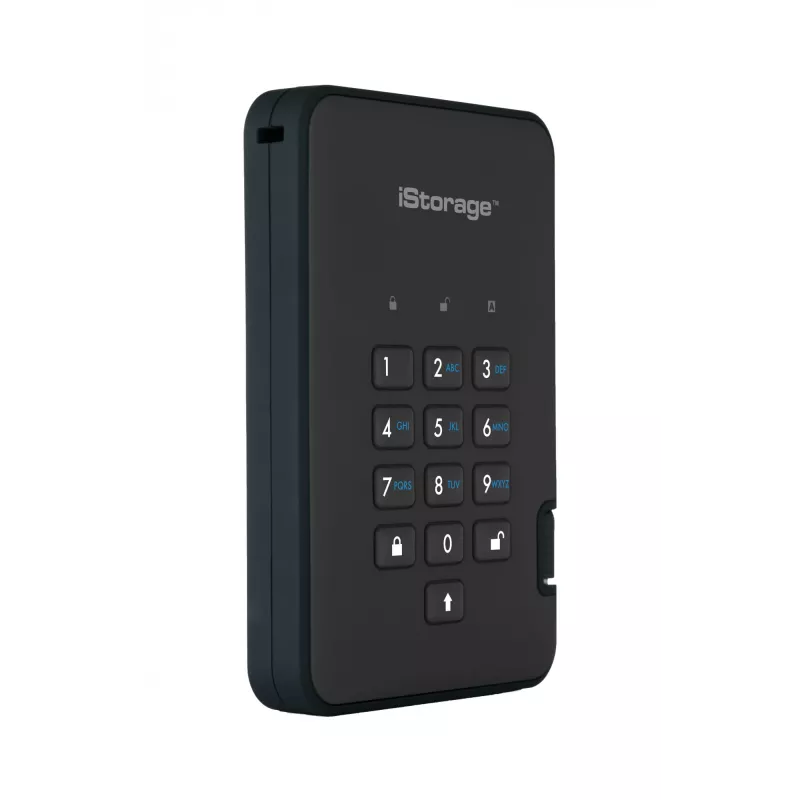 iStorage diskAshur2 256-bitowy 1 TB USB 3.2 bezpieczny szyfrowany dysk SSD — czarny IS-DA2-256-SSD-1TB-B