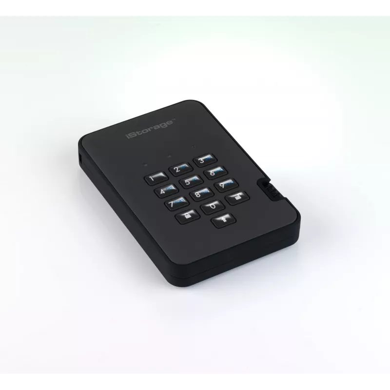 iStorage diskAshur2 256-bitowy 1 TB USB 3.2 bezpieczny szyfrowany dysk SSD — czarny IS-DA2-256-SSD-1TB-B