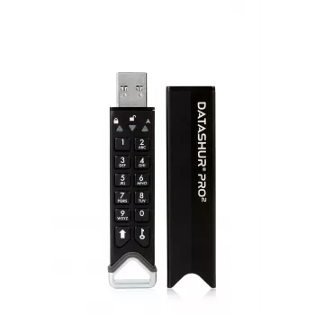 iStorage datAshur PRO2 16 GB | Bezpieczny pendrive | Certyfikat FIPS 140-2 Level 3 | Sprzętowe szyfrowanie AES-XTS 256-bitowe | Zabezpieczony hasłem | Odporny na kurz i wodę |