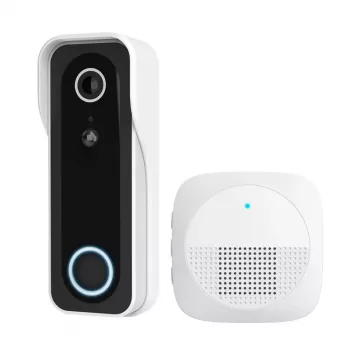 Wideodomofon TRUST DOORCAM-3000, 3 MP, Wi‑Fi 2,4 GHz, MicroSD do 256 GB, Bateria/USB, Czarny/Biały