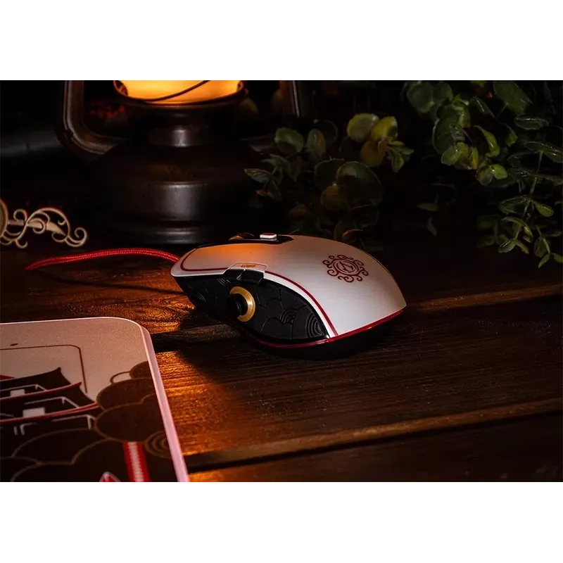 Lexip X Ubisoft - Assassin's Creed - Shadows Mysz, dla praworęcznych, optyczna, USB Typ-A, 12000 DPI, czarna, złota, czerwona, biała