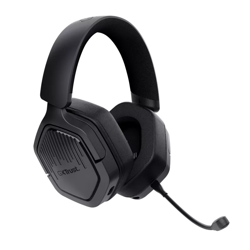 Trust GXT 493 Carus Zestaw słuchawkowy Przewodowy i bezprzewodowy Nagłowny, Kaskowy Gaming USB Typu-C / USB Typu-A Bluetooth Czarny