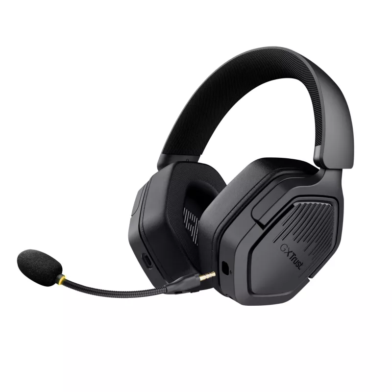 Trust GXT 493 Carus Zestaw słuchawkowy Przewodowy i bezprzewodowy Nagłowny, Kaskowy Gaming USB Typu-C / USB Typu-A Bluetooth Czarny