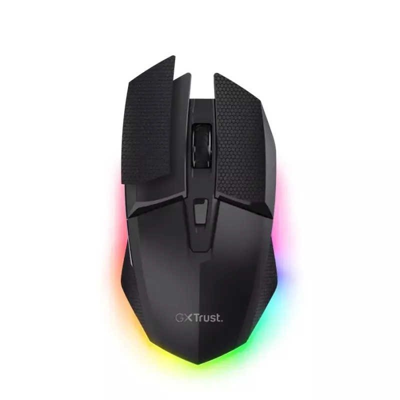 Mysz gamingowa TRUST GXT 122 Felox+ — dla praworęcznych, optyczna, RF Wireless + Bluetooth, 10000 DPI, 7 przycisków, wielokolorowe podświetlenie, czarna