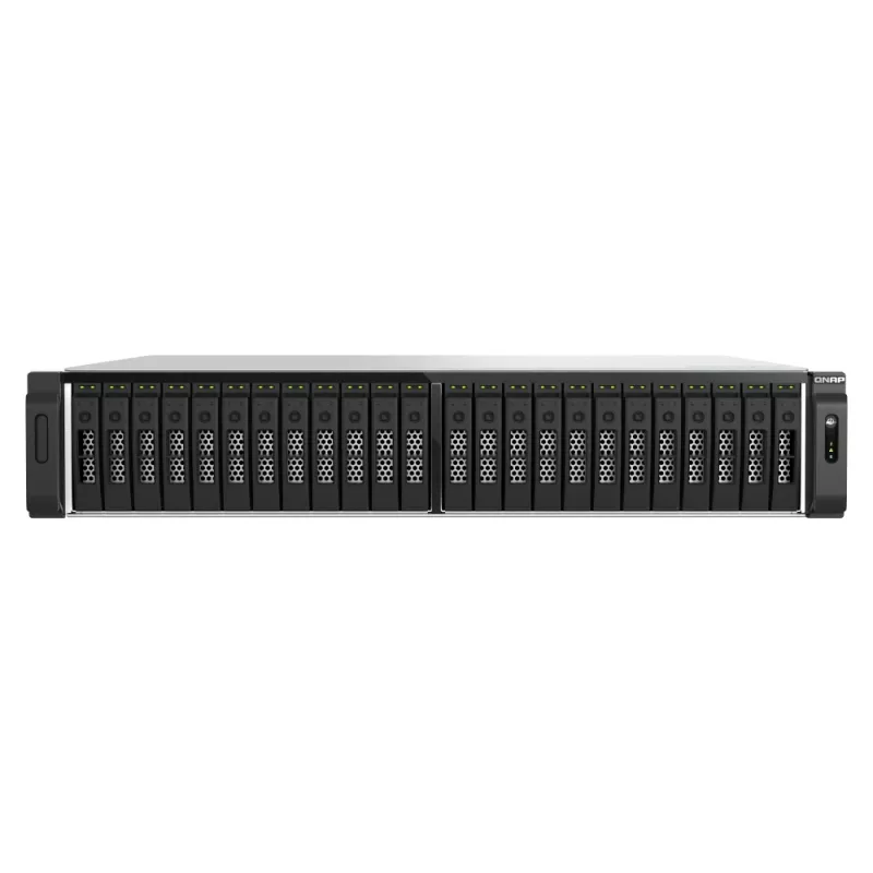 QNAP TS-H3077AFU-R7-64G Serwer NAS/pamięci masowej Rack (2U) AMD Ryzen™ 5 64 GB DDR5 0 TB QuTS hero Czarny, Metaliczny
