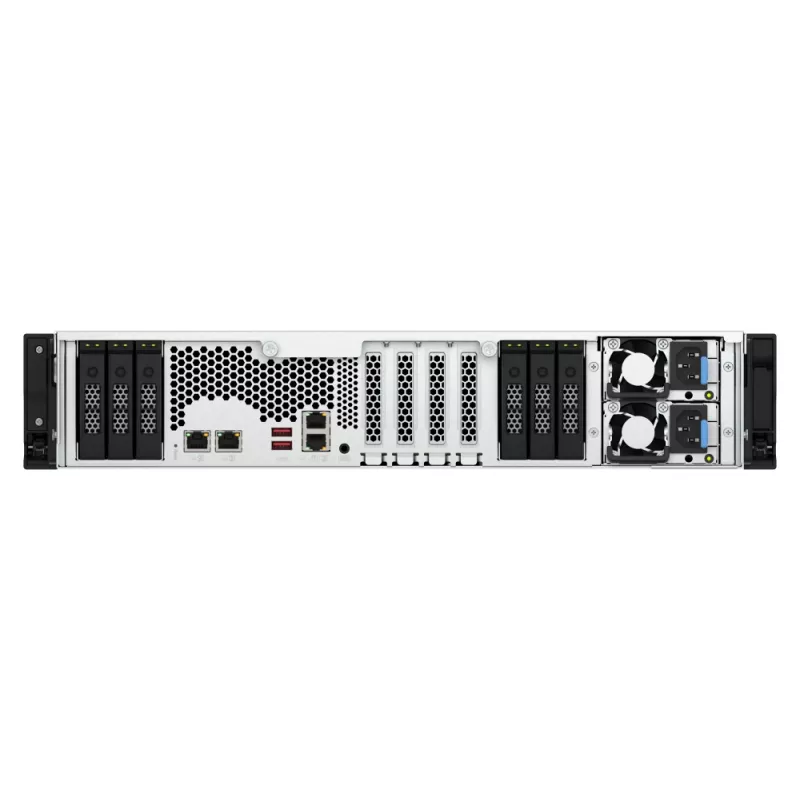 QNAP TS-H3077AFU-R7-64G Serwer NAS/pamięci masowej Rack (2U) AMD Ryzen™ 5 64 GB DDR5 0 TB QuTS hero Czarny, Metaliczny