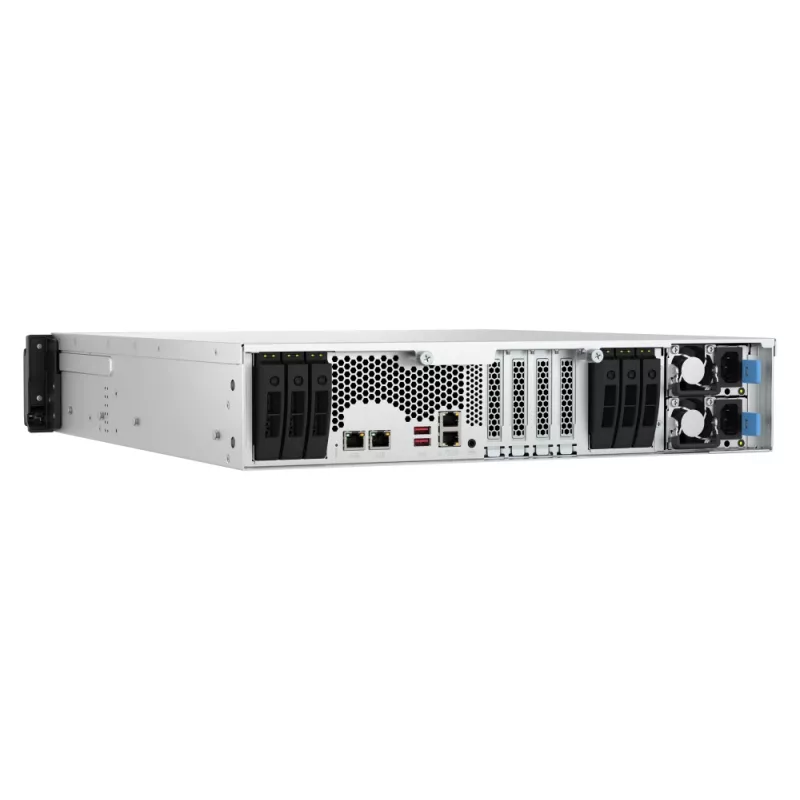 QNAP TS-H3077AFU-R7-64G Serwer NAS/pamięci masowej Rack (2U) AMD Ryzen™ 5 64 GB DDR5 0 TB QuTS hero Czarny, Metaliczny