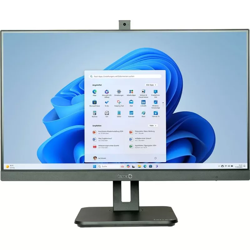 TERRA 1001378 All-in-One PC/stacja robocza Intel® Core™ i5 i5-12400 68,6 cm (27 cali) 1920 x 1080 pikseli 8 GB DDR5-SDRAM 1 TB SSD Windows 11 Home Wi-Fi 6 (802.11ax) Czarny