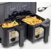 Ariete 4631 Podwójna frytownica powietrzna 9L, 2400W, Całkowita pojemność 9L, 11 programów, Wielofunkcyjna, Do 3,6 kg smażonego jedzenia Temperatura do 200°C, Podwójny kosz, Czarny