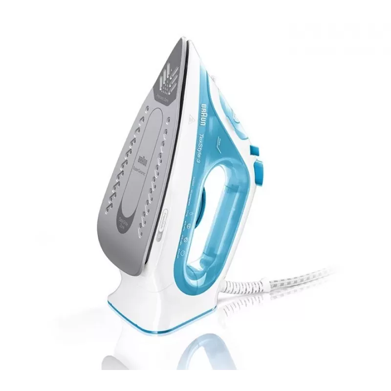 Braun TexStyle 3 Żelazko parowe SI 3053 Niebieska Ceramiczna stopa 2400 W
