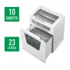 Niszczarka biurowa Leitz IQ Office, poziom bezpieczeństwa P5, cięcie mikrofragmentowe, 22,3 cm, 2 x 15 mm, 23 l, 250 arkuszy, 55 dB