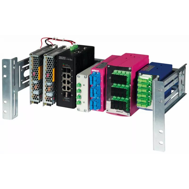 Szyna rackowa 19 cali EQUIP EZR-DIN-4, 4U DIN, szara RAL7035, 485×210 mm