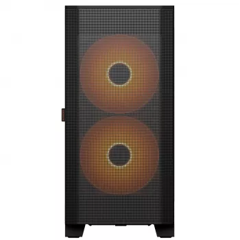 Obudowa PC Midi Tower Cougar Airface FLO ARGB, Czarna — obsługuje 2x180 mm z przodu, 1x120 mm z tyłu, napędy 2,5/3,5 cala, 240×480×509 mm