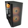 Obudowa PC Midi Tower Cougar Airface FLO ARGB, Czarna — obsługuje 2x180 mm z przodu, 1x120 mm z tyłu, napędy 2,5/3,5 cala, 240×480×509 mm