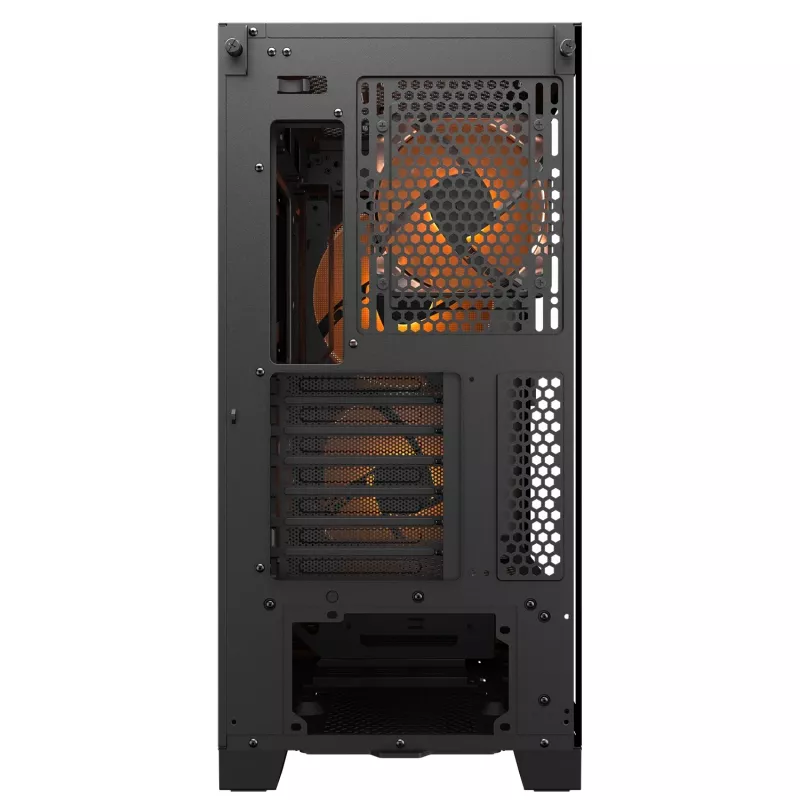 Obudowa PC Midi Tower Cougar Airface FLO ARGB, Czarna — obsługuje 2x180 mm z przodu, 1x120 mm z tyłu, napędy 2,5/3,5 cala, 240×480×509 mm